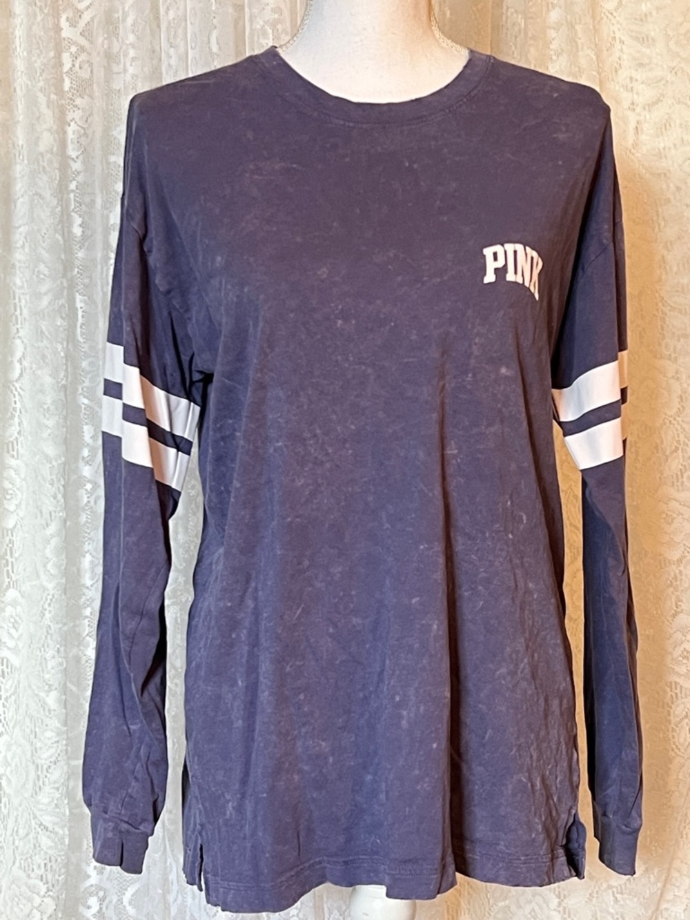 VS PINK Long Sleeve Navy Tee